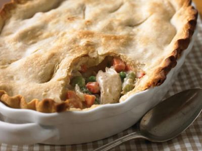 MINESTRONE POT PIE  WITH WHOLEWHEAT PARMESAN TOPPING