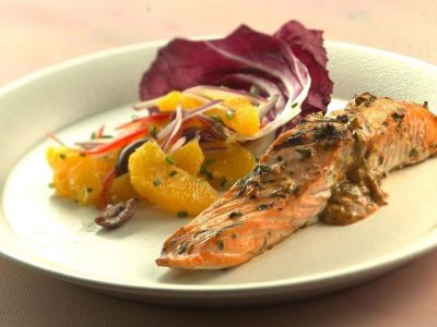 Grilled Salmon with North African Flavors